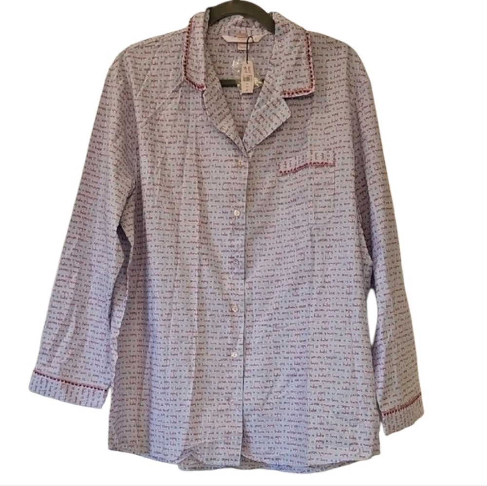 Victoria's Secret Long Sleeve Sleep Top, NWT, Size Large